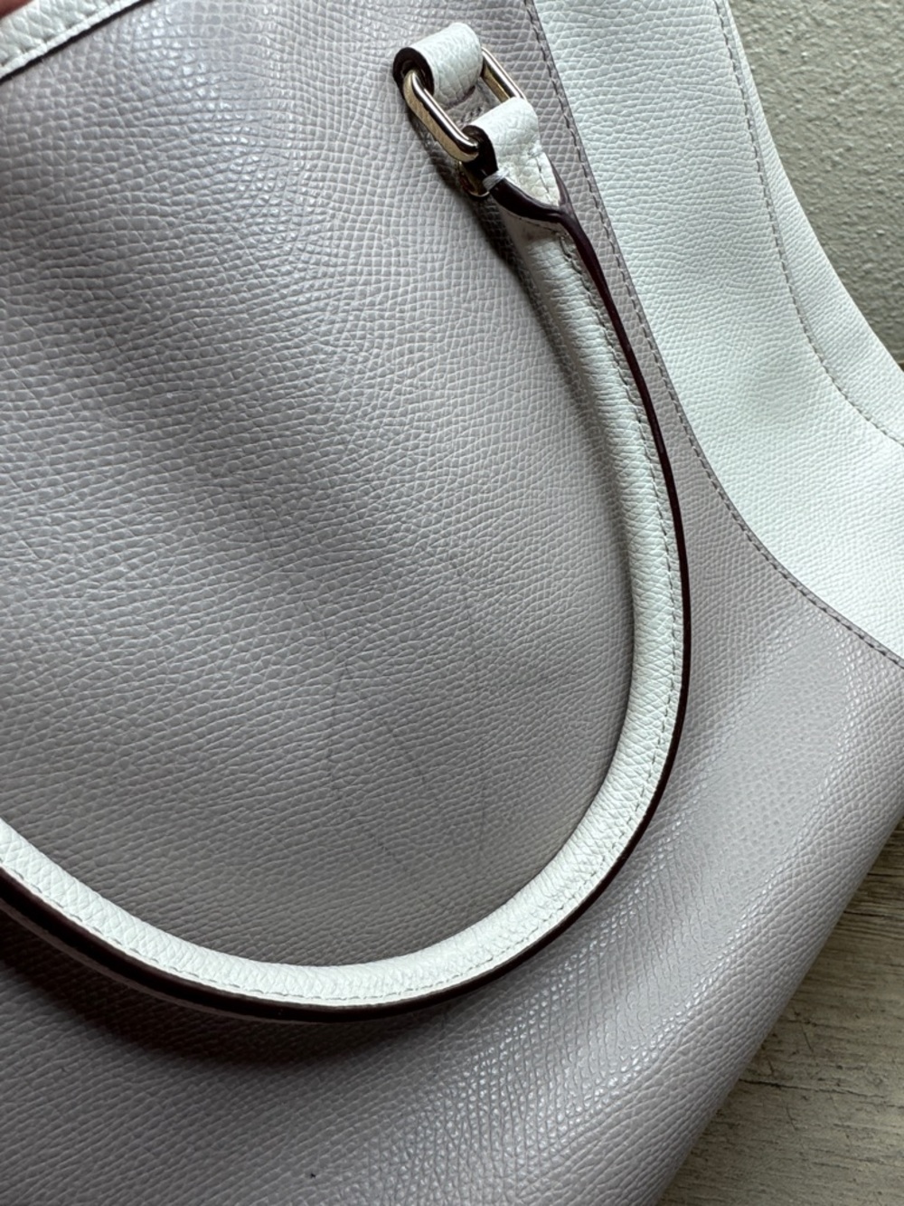Coach White Pebbled Leather Satchel with Pale Pink Trim - Picture 7 of 7